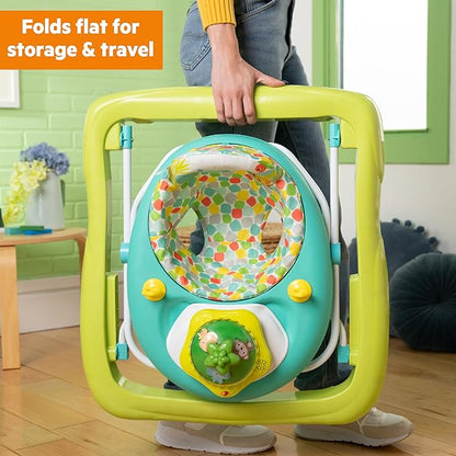 Bright Starts Wanderlights 2 Ways to Play Baby Walker, 10+ Melodies & Sounds, Light Up Spinning Toy, Ages 6 Months+