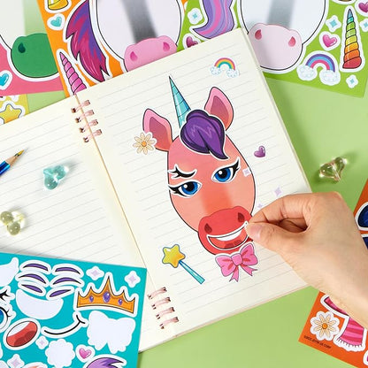 JOYIN 36PCS 9"x6" Make a face Stickers for Kids, Make Your Own Fantasy Unicorn Stickers, Party Favors Kids Crafts, Goodie Bags Stuffers, Classroom Rewards