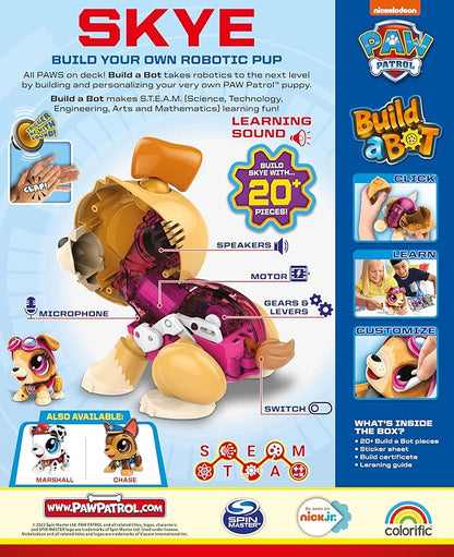 Build a Bot Paw Patrol Skye - Build Your Own Robotic Pet with 20+ Pieces with 1 Sticker Sheet - Ages 3-10