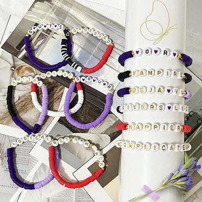 Handmade Stretch Friendship Bracelets for Teen Girls Singer Inspired Merch Outfits Decoration Girls Birthday Gifts Clay Beaded Friendship Bracelets Bulk for Music Fans