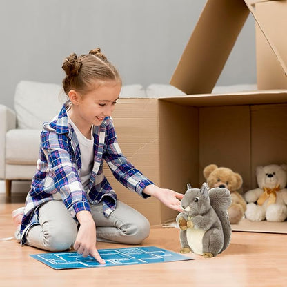 Aurora World Miyoni Grey Squirrel 8" Plush - Busy Squirrel Set - Realistic, Soft, and Cuddly Stuffed Animal for Kids and Collectors