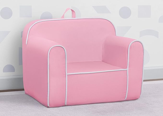 Delta Children Cozee Chair for Kids for Ages 18 Months and Up, Pink/White