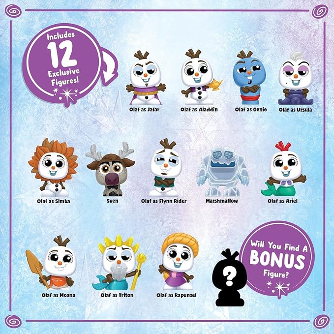Disney Doorables Olaf Presents Collection Peek, Collectible Blind Bag Figures, Kids Toys for Ages 5 Up, Amazon Exclusive by Just Play (Pack of 4)