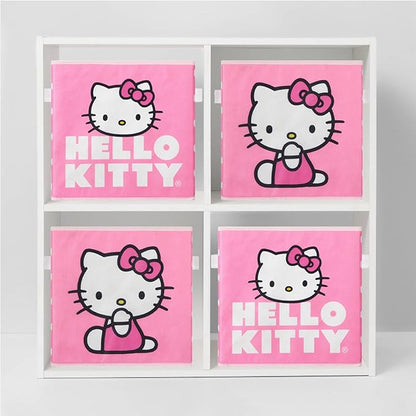 Hello Kitty Set of 2 Durable Storage Cubes with Handles, 10"x10"x10" Cubes
