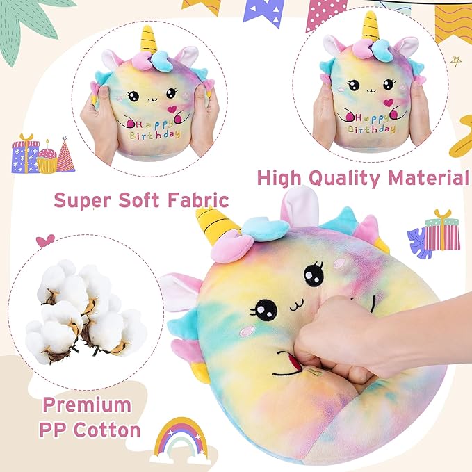Birhtday Gift Unicorn Plush Toy - Adorable Birthday Unicorn Stuffed with Card, Perfect Birthdays Stuffed Animal, 9 Inch