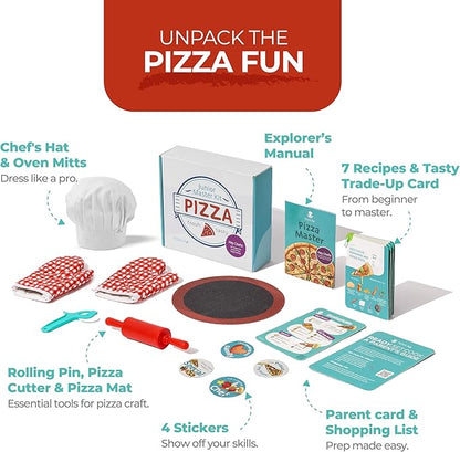 Tovla Jr. Ultimate Real Pizza Cooking Kit for Kids – Fun DIY Baking Set, STEM Activity for Ages 4+, Visual Learning Pizza Tools, Great Gift for Young Chefs