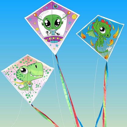 Hapinest DIY Color and Make Your Own Kite Kit for Kids | Easy to Fly Kites Outdoor Toys and Activities for Boys and Girls Ages 4 5 6 7 8 9 10 11 12 Years Old and Up