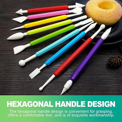slaixiu 9 Pcs Clay Sculpting & Carving Tools Kit, Double Head Pottery & Ceramic Modeling Set for Air Dry Clay, Lippan Art Material for Kids & Adults DIY Crafts