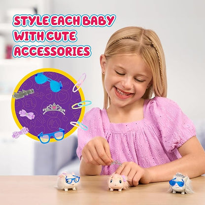 Little Live Pets Bunny Mama Surprise Toy Set, Hutch Interactive Animal Playset with 3 Surprise Babies, 20+ Sounds, Bunny Accessories for Girls Ages 3+