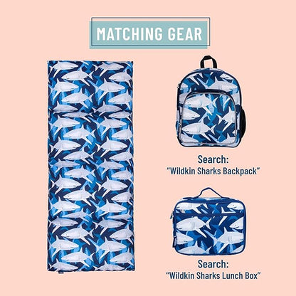 Wildkin Kids Floor Lounger: Ideal for Boys and Girls, Travel-Friendly, Perfect for Sleepovers - Pillow Lounger for Kids, Requires Standard Size Pillows Not Included (Sharks)