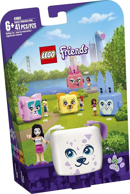 LEGO Friends Emma’s Dalmatian Cube 41663 Building Kit; Puppy Toy Creative Gift for Kids Comes with an Emma Mini-Doll Toy, New 2021 (41 Pieces)