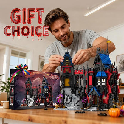 Medieval Castle Building Set for Adults, 3540 PCS Large MOC Modular Gothic Vampires Haunted Houses Model Kit Compatible with Lego, Horror Architecture Block Gift for Christmas Birthday