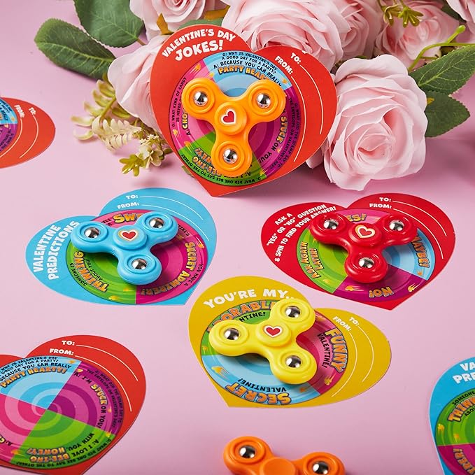 JOYIN 24 PCS Valentine's Day Gifts Cards with Glow Pull Tube Bracelet, Lights Glow in The Dark Toys for Kids Valentine's Party Favors for Classroom Exchange Toy, School Classroom Prizes Exchange Gift