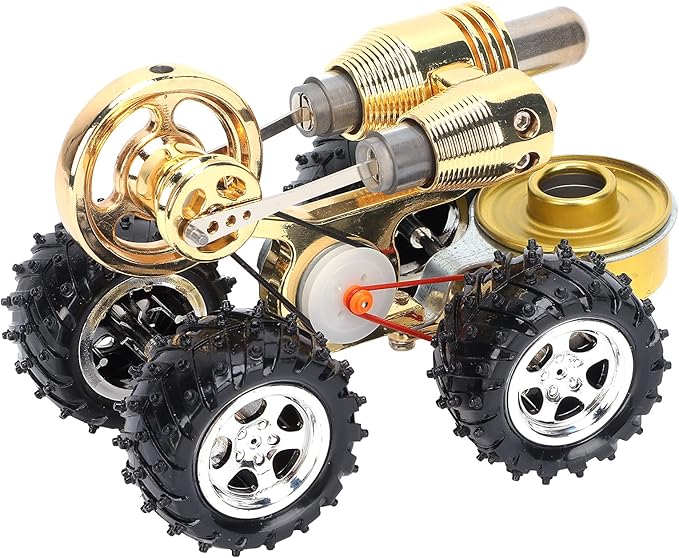 Stirling Car Engine Model, Hot Air Stirling Engine Car, Power Generator Stirling Engine Model with External Combustion Engine Kit for Experiment