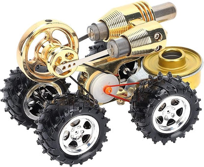 Stirling Car Engine Model, Hot Air Stirling Engine Car, Power Generator Stirling Engine Model with External Combustion Engine Kit for Experiment