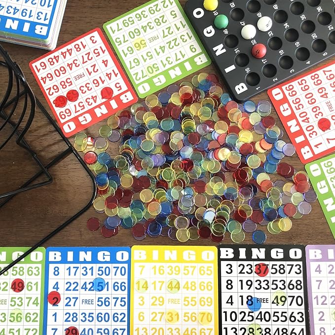 Yuanhe 500 Pieces 3/4 Inch Transparent Counting Chips for Bingo Game, Party, Classroom, Game Night - Mixed Color