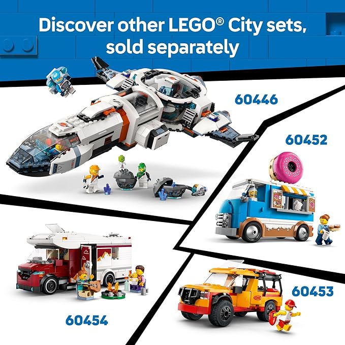 LEGO City Holiday Adventure Camper Van Building Toy Set - Vacation Toy for Kids, Boys and Girls, Ages 6+ - Includes 3 Minifigures and Accessories - Gift Idea for Birthdays and Holidays - 60454