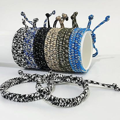 12 pcs Braided Friendship Bracelets for Teen Boys Woven Paracord Bracelets Set Valentines Exchange Gifts Easter Basket Fillers for Teen Teenager Birthday Christmas Party Favors