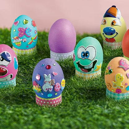 Klever 41 Pcs Easter Egg Decorating DIY Kit with Dye Tablets and Easter Stickers, Coloring Dyeing Set for Kids Theme Party, Egg Hunt Creativity Activity