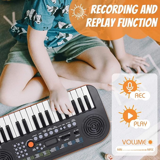 Kmise Mini Keyboard Piano 32 Key Small Portable Digital Electronic Keyboard with 30 Demo Songs Musical Gift for Beginners Kids(No Power Cord Included)