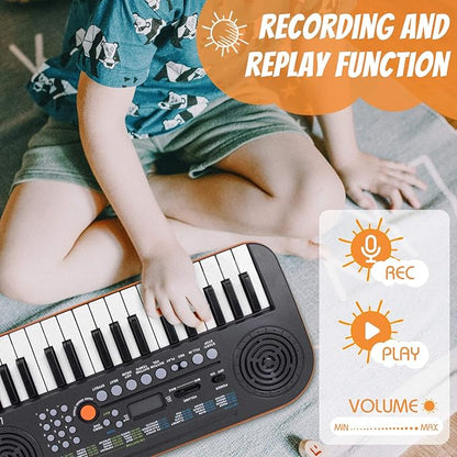 Kmise Mini Keyboard Piano 32 Key Small Portable Digital Electronic Keyboard with 30 Demo Songs Musical Gift for Beginners Kids(No Power Cord Included)
