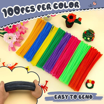 Pipe Cleaners, 100PCS Christmas Pipe Cleaners Craft Supplies, Grey Pipe Cleaners Bulk Fuzzy Sticks for DIY Art and Craft Projects Home Decoration