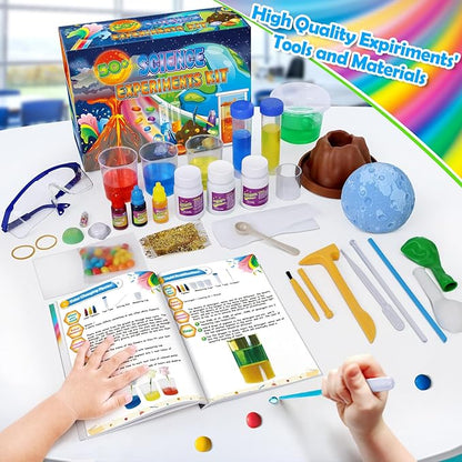UNGLINGA 50+ Science Lab Experiments Kit for Kids, STEM Activities Educational Scientist Toys Gifts for Boys Girls Chemistry Set, Gemstone, Volcano Eruption
