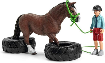 Schleich Farm World, Horse Toys for Kids, Pony Agility Race Playset with Horse Figurines and Accessories 22-Piece Set, Ages 3+