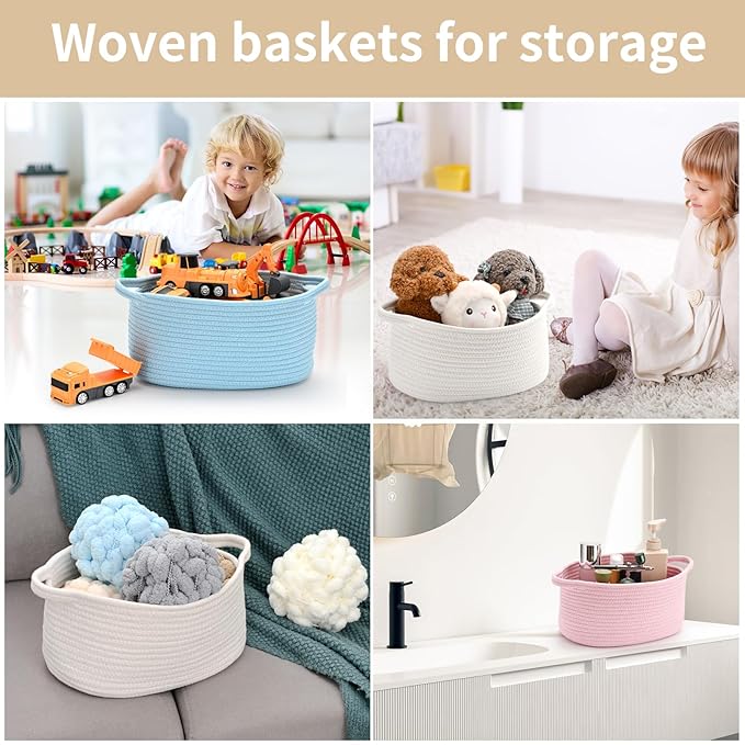 Happyiren Cute Woven Gift Basket with Handle – Brown Storage Basket Empty, Gift Baskets for Valentines Day Birthday Baby Shower Raffle Burr, Decorative Organizer ontainer for Office, Home
