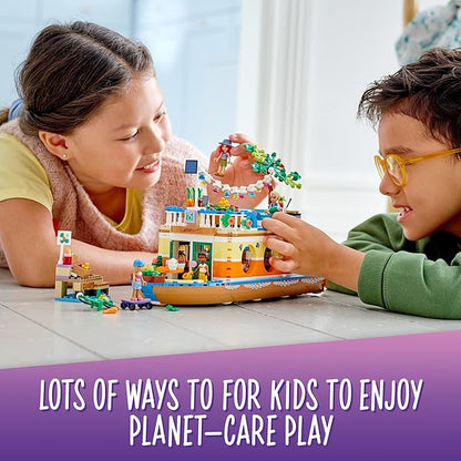 LEGO Friends Canal Houseboat 41702 Building Kit; Comes with 4 Mini-Dolls Including Mia and 1 Animal Toy; Birthday Gift for Kids Aged 7+ (737 Pieces)