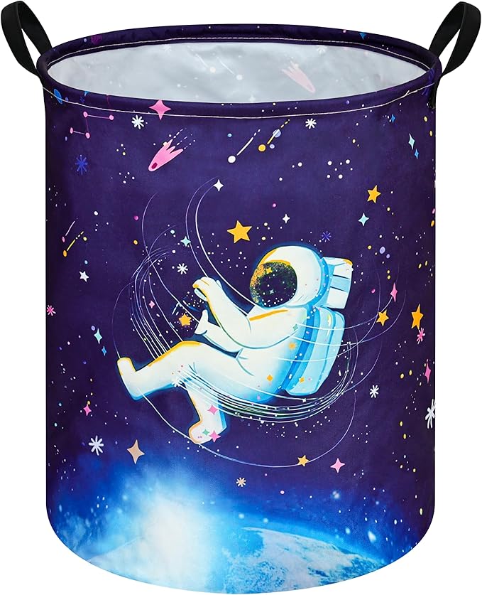 19.7 Inch Round Laundry Clothes Hamper Laundry Basket with Handles,Storage Organizer Bins Laundry Gift Basket for Room, Bedroom Decor
