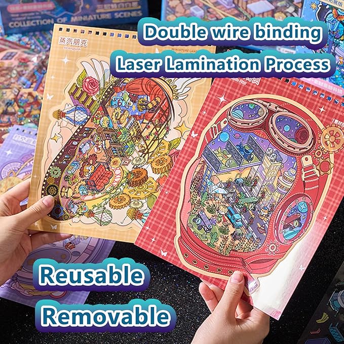 Large Sticker Book Collection, 700+ DIY 3D Sticker Scenes, Premium Reusable Craft Kit for Stress Relief, Mix and Match Creative Sets to Make Stickers for Gifts and Therapy [Royal Blue]
