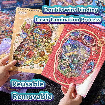 Large Sticker Book Collection, 700+ DIY 3D Sticker Scenes, Premium Reusable Craft Kit for Stress Relief, Mix and Match Creative Sets to Make Stickers for Gifts and Therapy [Royal Blue]