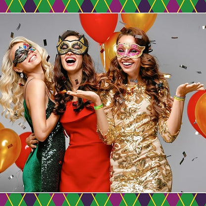 Kasyat 100 Pieces Mardi Gras Party Favors Mardi Gras Party Silicone Bracelets Mardi Gras Carnival Wristbands for Carnival Birthday Party Decorations Goodie Bag Stuffers Fillers Supplies