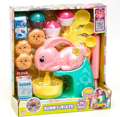 Boley Zoo Troop: Bunny Mixer -14pc Animal Themed Kitchen Playset, Battery Operated Toy Appliance, Food & Cooking Accessories, Pretend Play, Kids Ages 2+
