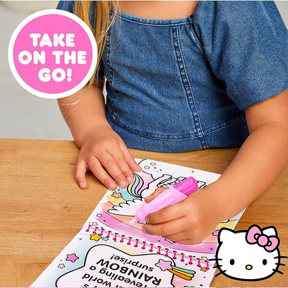 Hello Kitty Aqua Art Pad, 4 Art Pages, On The Go Reusable Water-Reveal Activity Pad, Mess Free Arts And Crafts, Paint with Water Brush Set, Kids Toys, Sanrio Stuff, Hello Kitty Craft Kits For Kids 3+
