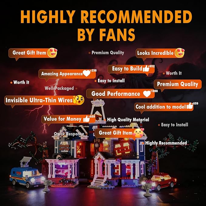 Vaodest LED Lighting Set Compatible with LEGO 11370 Stranger Things The Creel House, DIY Light Kit for 11370 Building Blocks Model, Easy Installation Lighting Accessories (Building Sets Not Included)