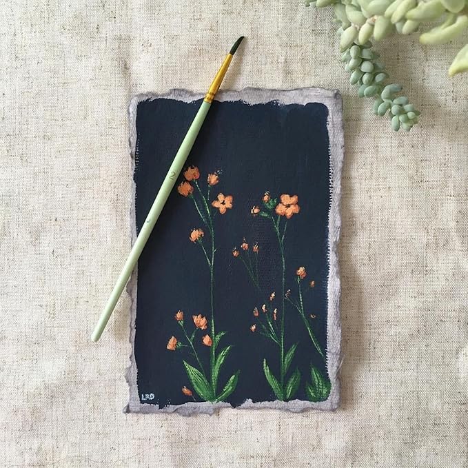 LEATHER VILLAGE Watercolor Paper - 7.5 X 11 inches, 50 Sheets - Mixed Media Watercolor Paper - 150 GSM Thick Deckle Edge Virgin Cotton Handmade Paper - Grey Toned