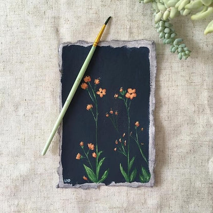 LEATHER VILLAGE Watercolor Paper - 7.5 X 11 inches, 50 Sheets - Mixed Media Watercolor Paper - 150 GSM Thick Deckle Edge Virgin Cotton Handmade Paper - Grey Toned