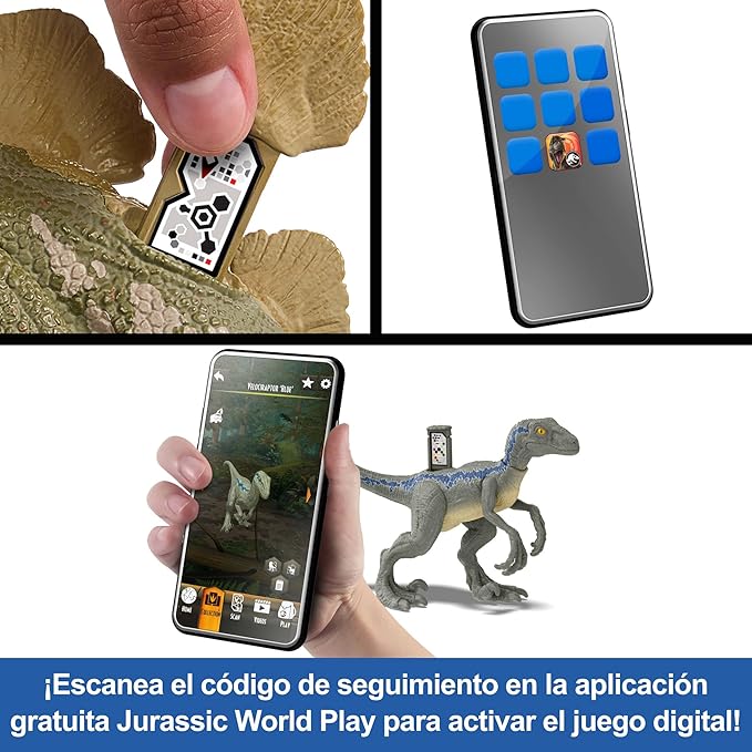 Mattel Jurassic World Wild Roar Dinosaur Toy with Sound & Attack Move, Ekrixinatosaurus Posable Action Figure Includes Digital Play, 11 inches Long