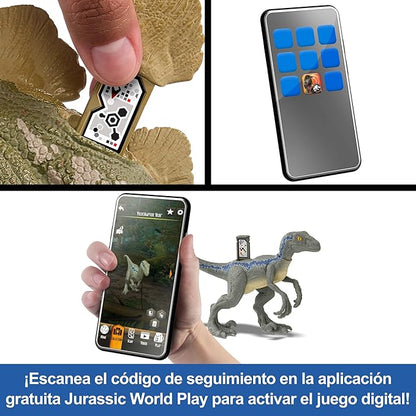 Mattel Jurassic World Wild Roar Dinosaur Toy with Sound & Attack Move, Ekrixinatosaurus Posable Action Figure Includes Digital Play, 11 inches Long
