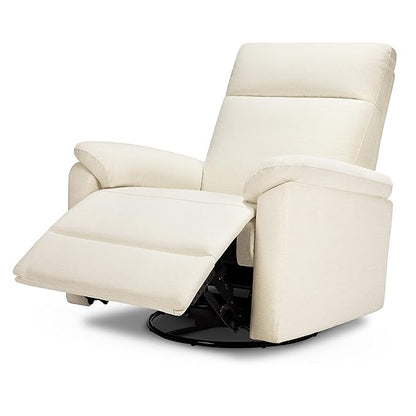 DaVinci Suzy Electronic Swivel Recliner with USB Port in Vanilla, GREENGUARD Gold & CertiPUR-US® Certified
