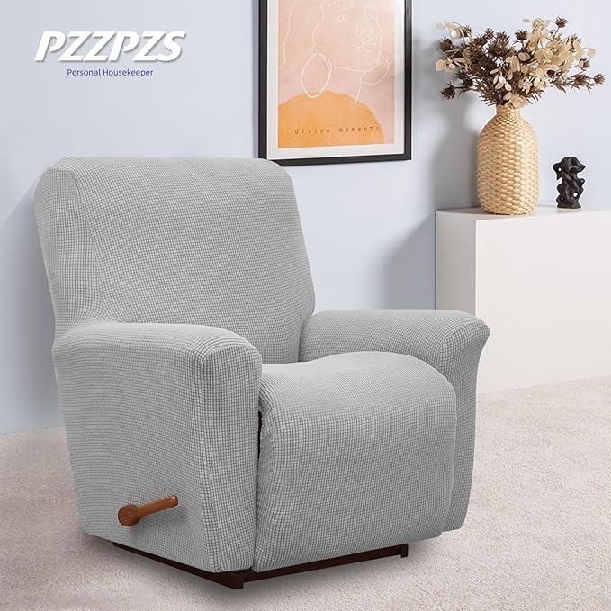 Recliner Chair Cover Lazy Boy Recliner Covers Recliner Covers for Recliner Chair 1 Piece Furniture Protector Prevent wear and pet Hair（Recliner,Light Grey）