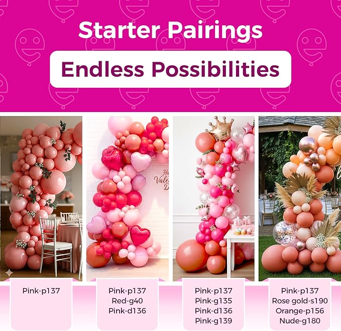 Bezente Dusty Pink Latex Party Balloons - 150 Pack 5 Inch Matte Small Blush Pink Rose Pink Helium Balloons for Birthday Wedding Anniversary Bridal Shower Gender Reveal Boho Theme Party Decoration