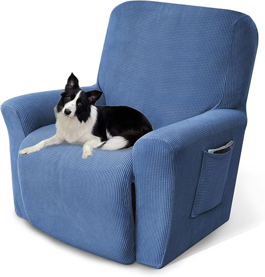 Recliner Chair Cover Lazy Boy Recliner Covers Recliner Covers for Recliner Chair 1 Piece Furniture Protector Prevent wear and pet Hair（Recliner,Light Blue）