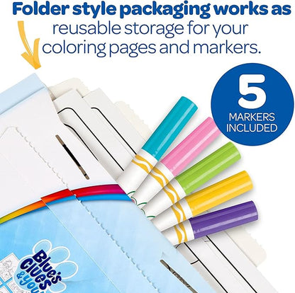Crayola Blues Clues Color Wonder, 18 Mess Free Coloring Pages & 5 No Mess Markers, Gift for Kids