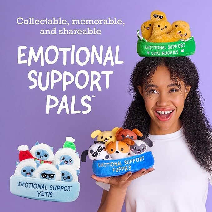 Emotional Support Dino Nuggies by Relatable, Cuddly Stuffed Animals and Dinosaur Toys, Great Gift Ideas for Loved Ones of All Ages, Includes 5 Dinosaur Plushies with Carrying Basket