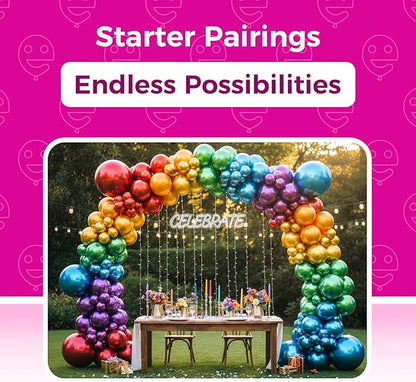 Bezente Metallic Chrome Balloons 18 Inch - 30 Pack Assorted Latex Balloons Big Round Colorful Party Balloons for New Years Birthday Bridal Shower Wedding Decorations 2026