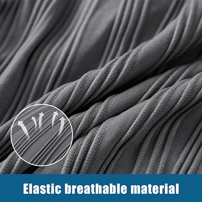 Recliner Cover Stretch Soft Couch Cover for Dogs, Sofa Slipcover for Recliner Couch Leakproof Furniture Protector for Kids, Pets (Dark Grey)