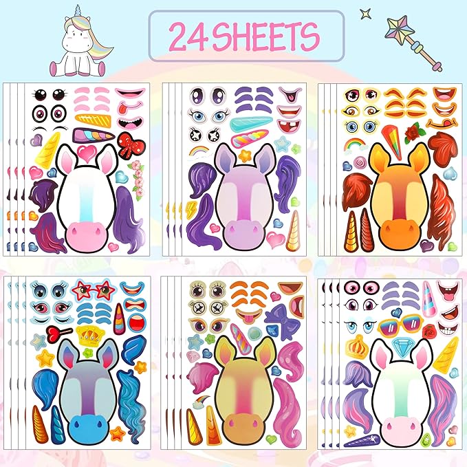 122pcs Unicorn Party Favors for Kids, Unicorn Party Decorations, Includes Unicorn Stampers for Kid, Slap Bracelets, Rings, Stickers, Luggage Sticker Unicorn Party Supplies for Birthday Gift